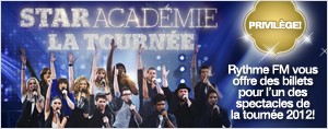 Gagnez vos billets pour l'un des spectacles de la tourn�e Star Acad�mie 2012