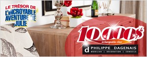 Le tr�sor de l'Incroyable aventure de Julie : 10000$ �changeable chez Mobiliers Philippe Dagenais