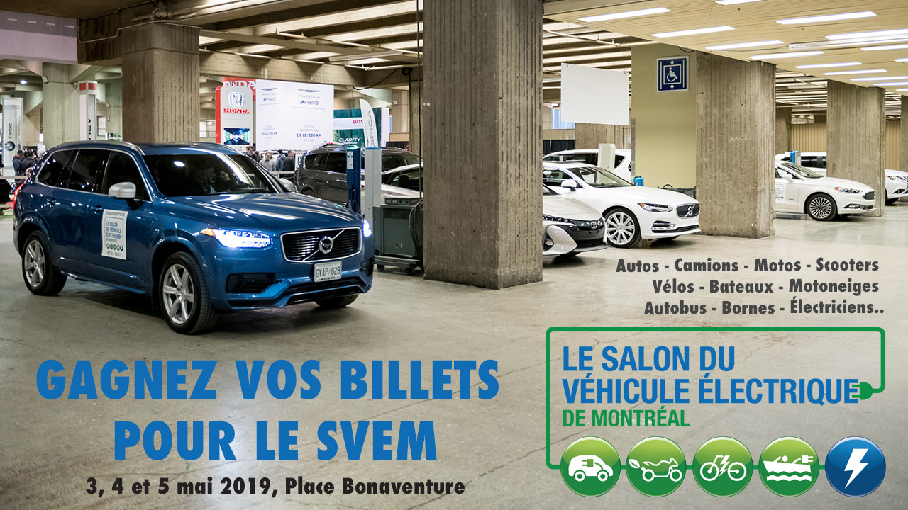 Vos billets pour le Salon du véhicule électrique de Montréal!